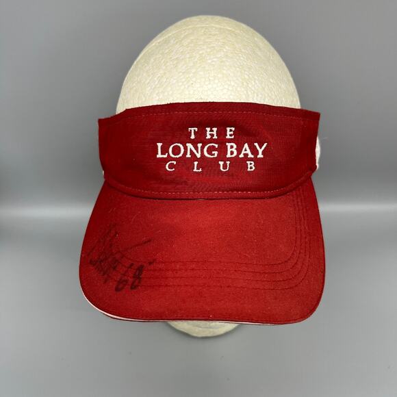 Long Bay Golf‎ Club Visor Hat Mens Cap Adjustable Golfing Autographed - Picture 1 of 8